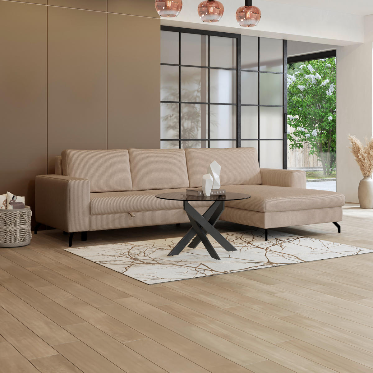 ECKSOFA Beige  - Beige, Trend, Textil (290/178cm) - P & B