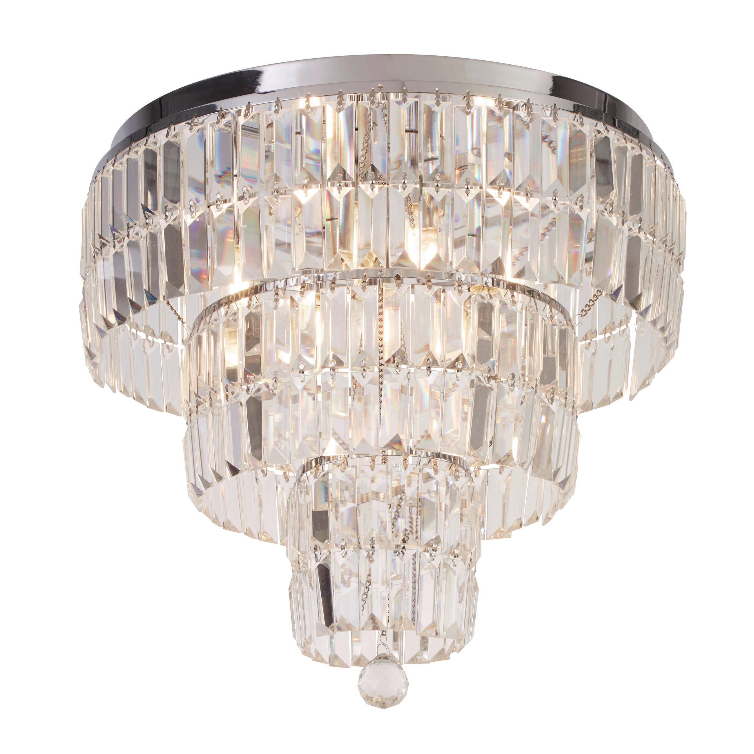BADEZIMMER-DECKENLEUCHTE EMPIRE 50/45 cm   - Chromfarben, Design, Glas/Metall (50/45cm) - Searchlight