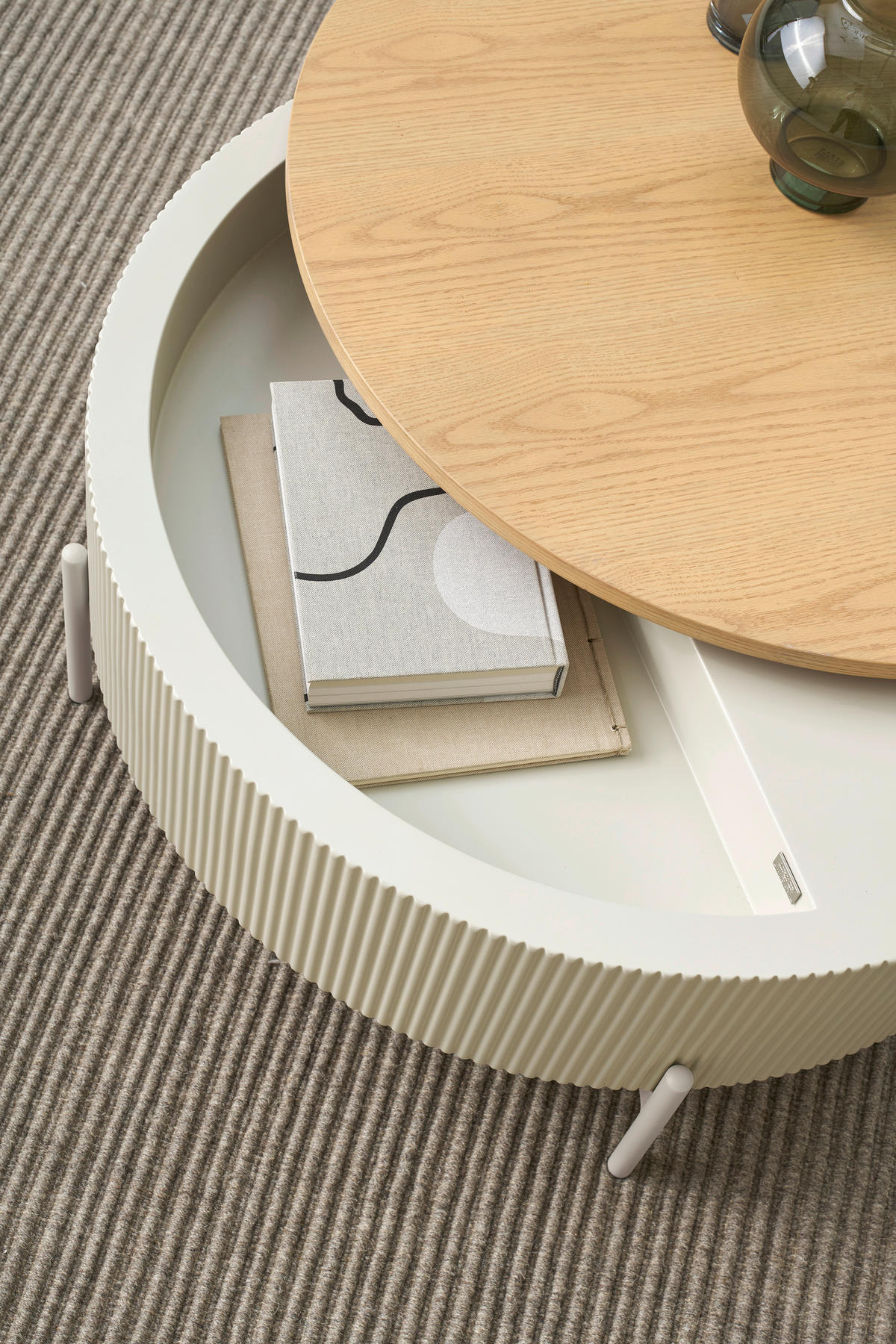 COUCHTISCH 80/80/40 cm Holzwerkstoff Stauraum  - Eiche Bianco, Modern, Holzwerkstoff (80/80/40cm) - Schöner Wohnen