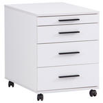 ROLLCONTAINER Weiß  - Schwarz/Weiß, Basics, Holzwerkstoff/Kunststoff (43/56/60cm) - Carryhome