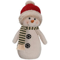 SCHNEEMANN  - Rot/Weiß, LIFESTYLE, Kunststoff/Textil (23/48/11cm) - X-Mas