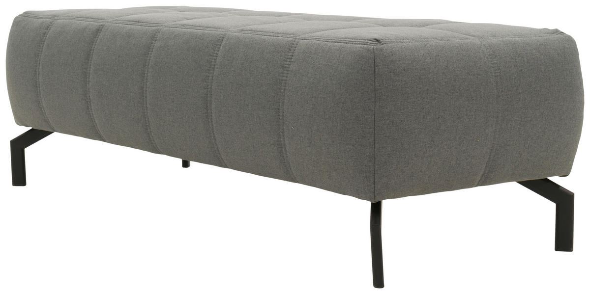HOCKER in Textil Grau  - Schwarz/Grau, Design, Textil/Metall (153/45/62cm) - MID.YOU