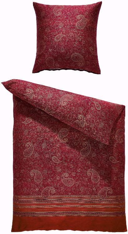 WENDEBETTWÄSCHE Moumbay R1 Makosatin 135/200 cm  - Rot/Terracotta, LIFESTYLE, Textil (135/200cm) - Bassetti