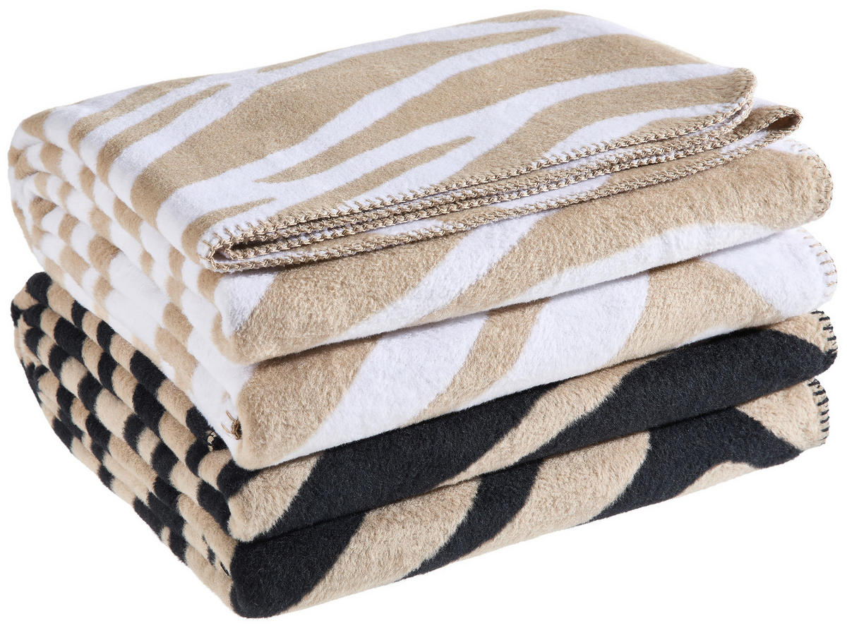 WOHNDECKE ZEBRA 150/200 cm  - Taupe/Weiß, Trend, Textil (150/200cm) - Dieter Knoll