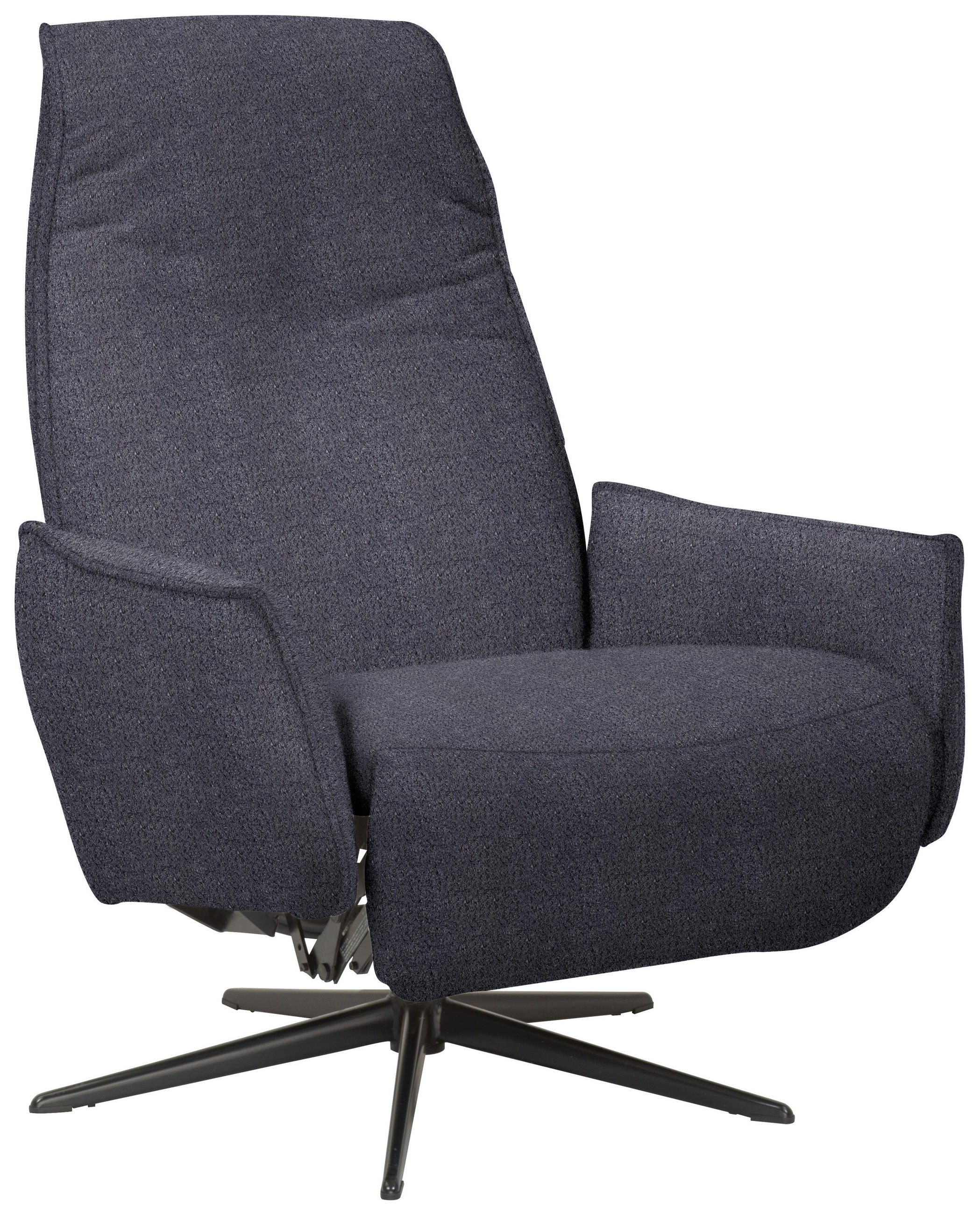 RELAXSESSEL Teddystoff Relaxfunktion    - Anthrazit/Schwarz, Design, Textil/Metall (76/103/86cm) - Welnova