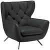 CHESTERFIELD-SESSEL - Dunkelgrau/Schwarz, Design, Textil/Metall (100/106/95cm) - Pure Home Lifestyle