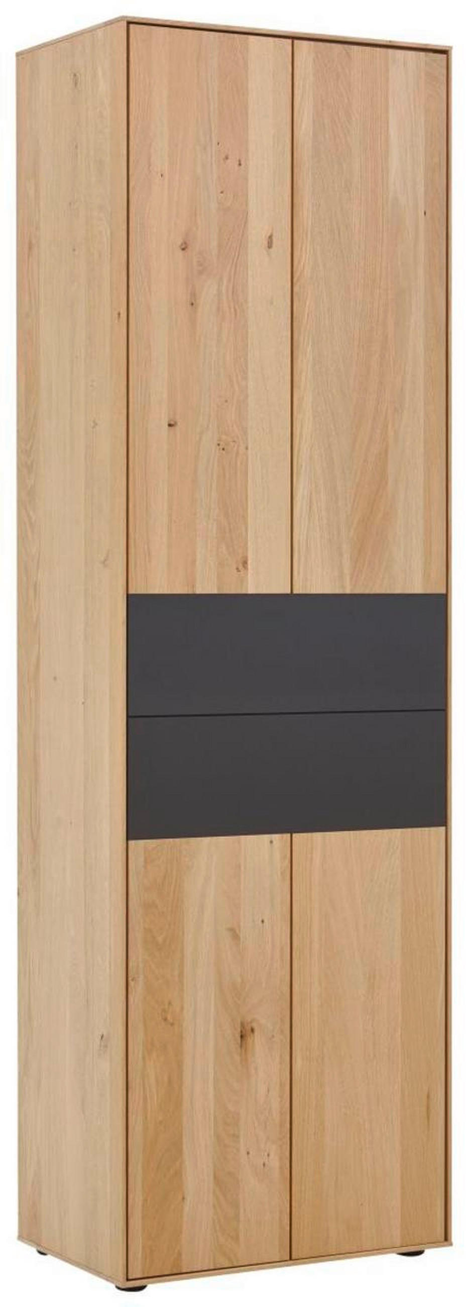 GARDEROBENSCHRANK  in 60/196/39 cm  - Eichefarben/Anthrazit, Natur, Holz/Metall (60/196/39cm) - Valnatura