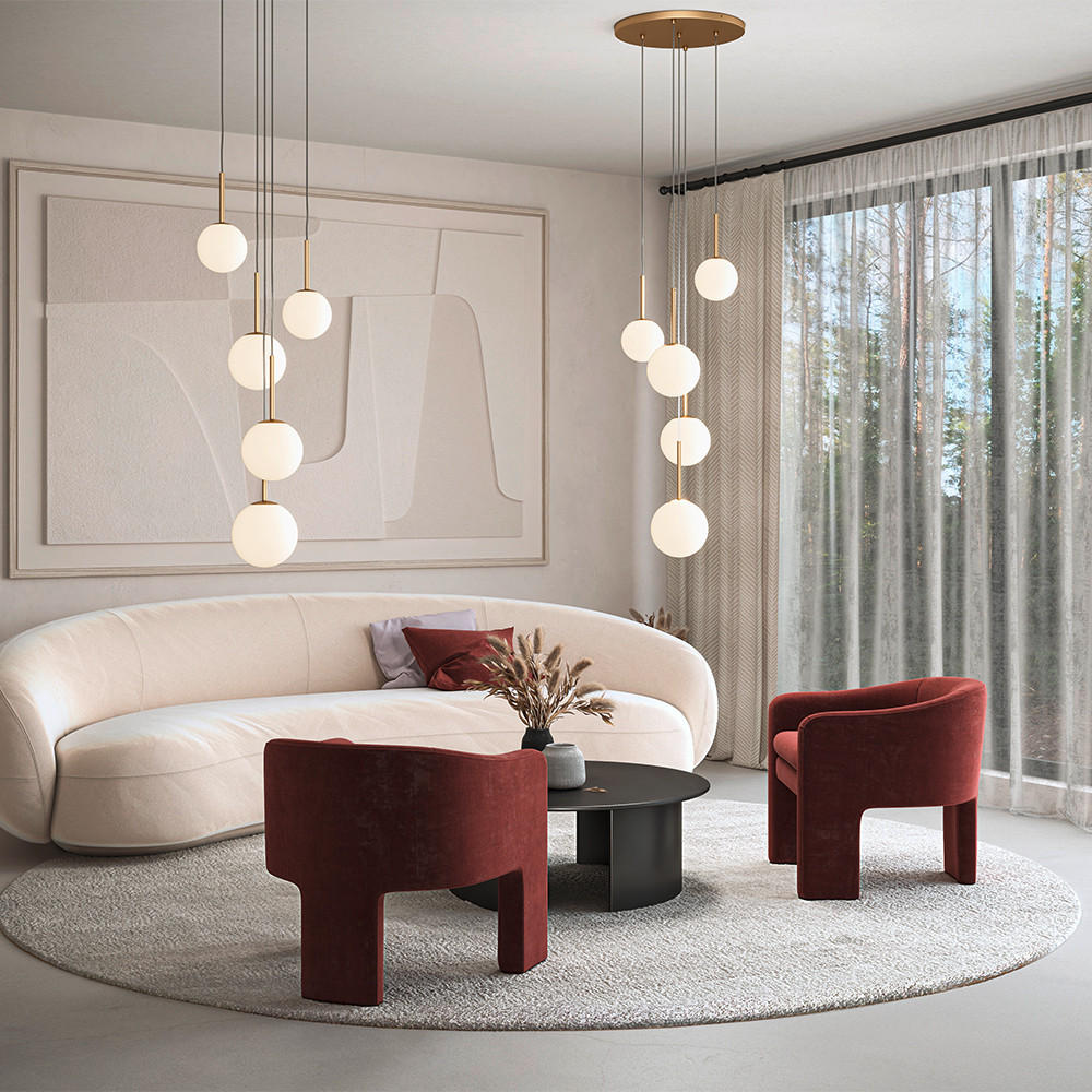 PENDELLEUCHTE 58/180/58 cm  - Goldfarben/Weiß, Trend, Glas/Metall (58/180/58cm) - MAYTONI