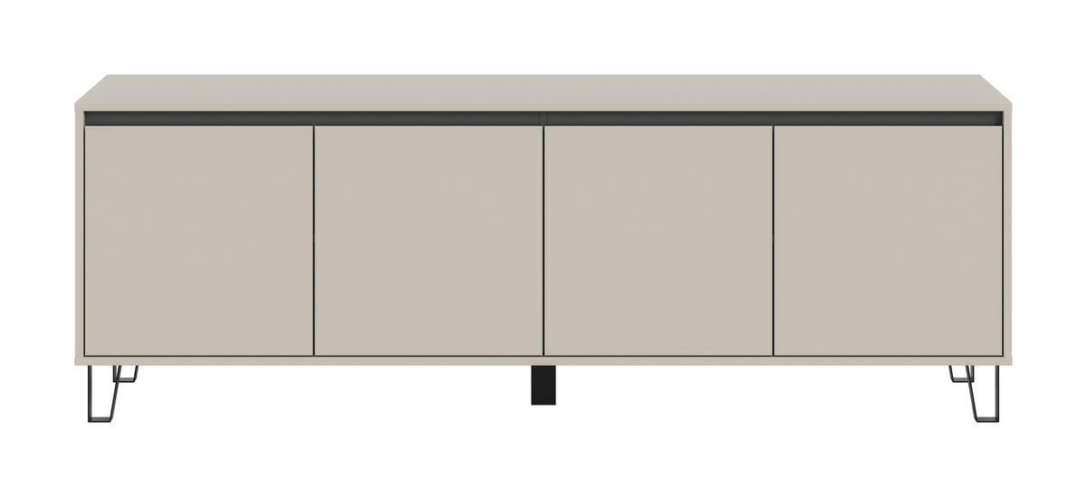 LOWBOARD  184/64/40 cm  stehend  - Kaschmir/Schwarz, Design, Holzwerkstoff/Metall (184/64/40cm) - MID.YOU