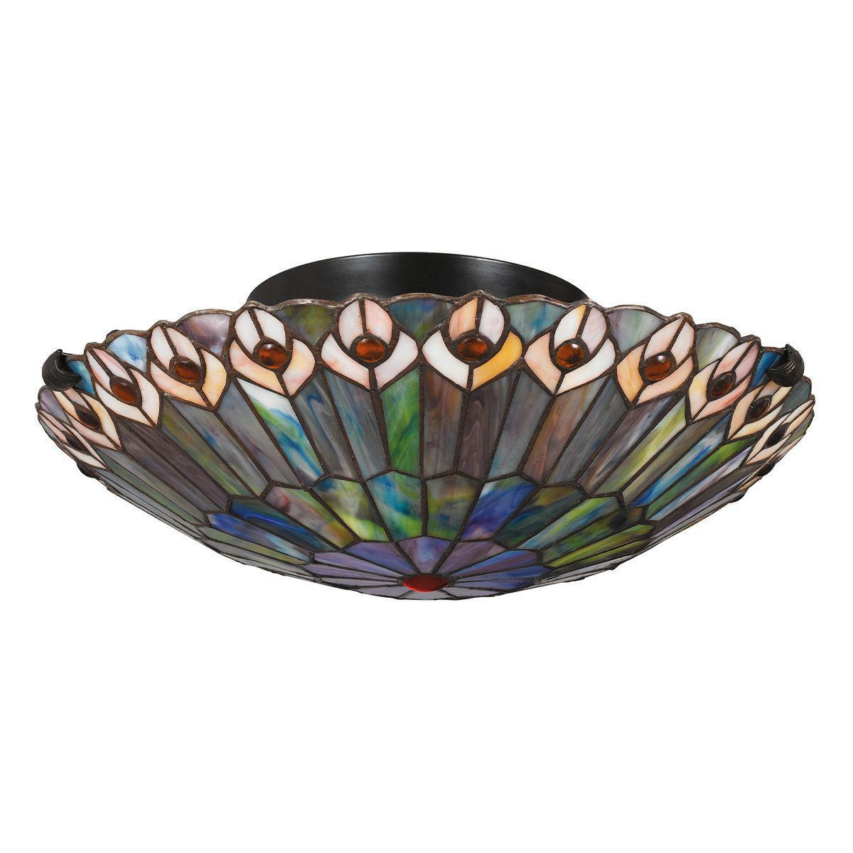 DECKENLEUCHTE  13,5/42,0 cm    - Dunkelbraun/Multicolor, Konventionell, Glas/Metall (13,5/42,0cm) - Elstead Lighting