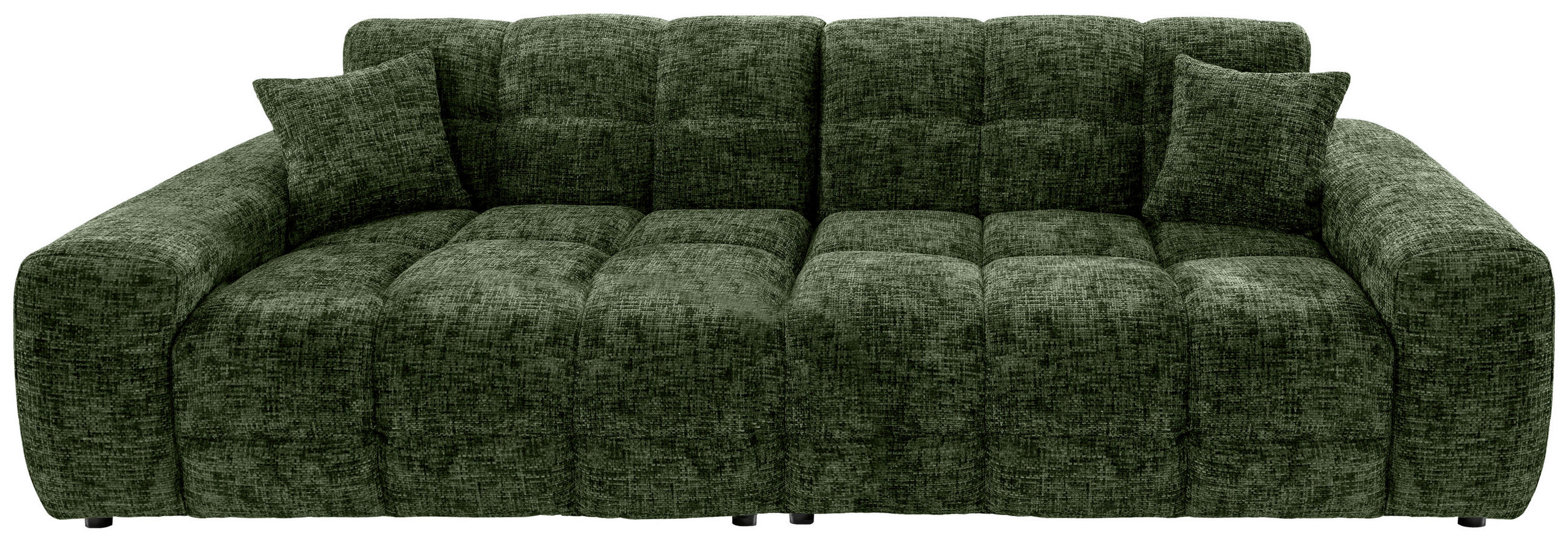 VIERSITZER-SOFA in Struktur Waldgrün  - Waldgrün/Schwarz, MODERN, Kunststoff/Textil (300/87/120cm) - Livetastic