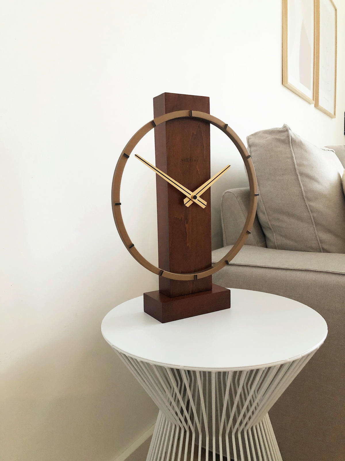 TISCHUHR 27/34/7,5 cm   - Braun, Basics, Holz (27/34/7,5cm)