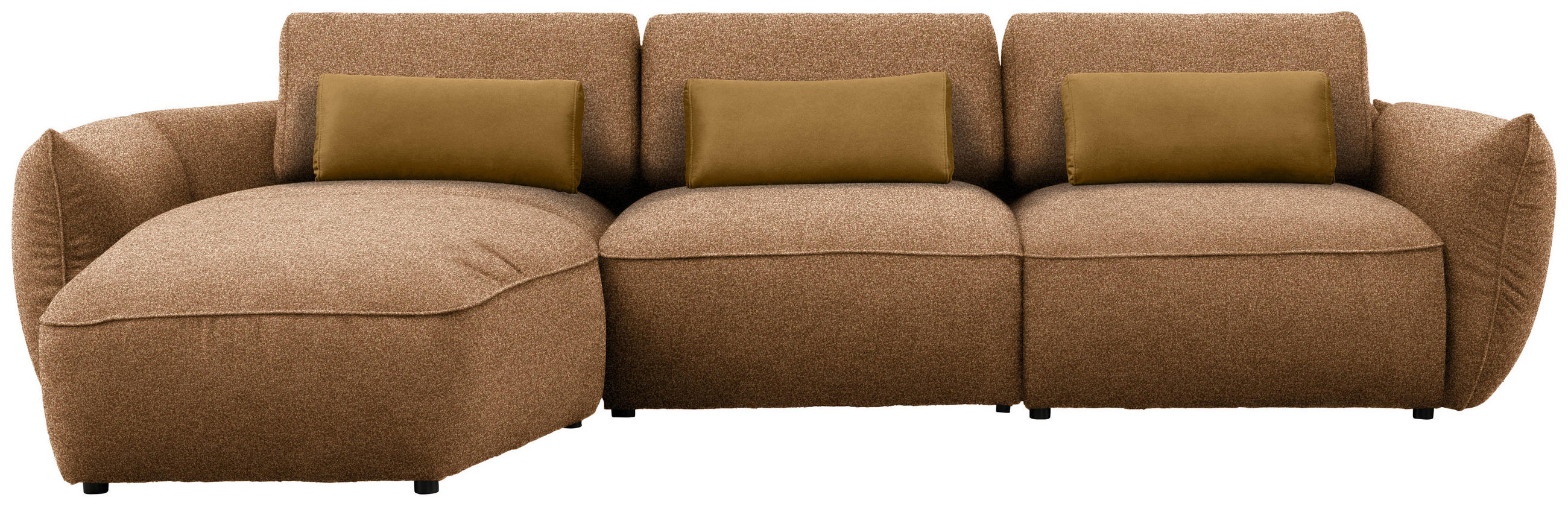 ECKSOFA  in Chenille Rostfarben  190/340 cm  - Rostfarben/Goldbraun, Design, Kunststoff/Textil (190/340cm) - Belluti