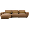 ECKSOFA  in Chenille Rostfarben  190/340 cm  - Rostfarben/Goldbraun, Design, Kunststoff/Textil (190/340cm) - Belluti