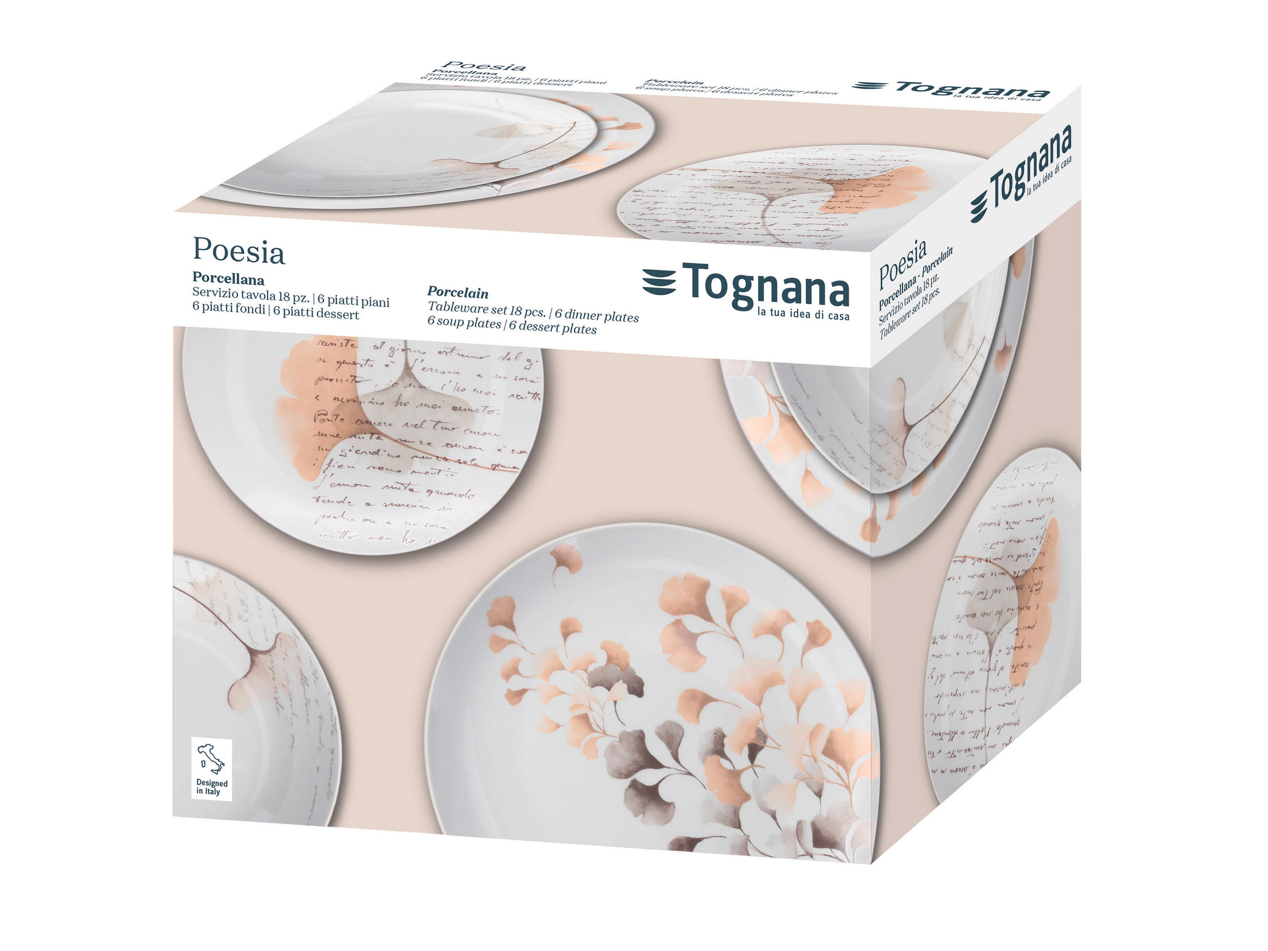 JEDILNI SERVIS      18-delni   - večbarvno, Basics, keramika (35/28/27,5cm) - Tognana