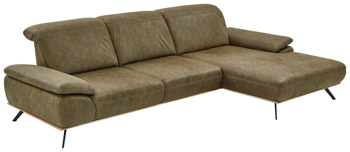 ROHOVÁ SEDACIA SÚPRAVA, textil, zelená - čierna/zelená, Natur, kov/drevo (322/201cm) - Beldomo System
