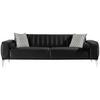 3-SITZER-SOFA in Samt Schwarz  - Alufarben/Schwarz, Design, Kunststoff/Textil (236/77/87cm) - Livetastic