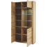 VITRINE Eiche furniert, massiv Eichefarben - Edelstahlfarben/Eichefarben, KONVENTIONELL, Glas/Holz (107/209/38cm) - Novel
