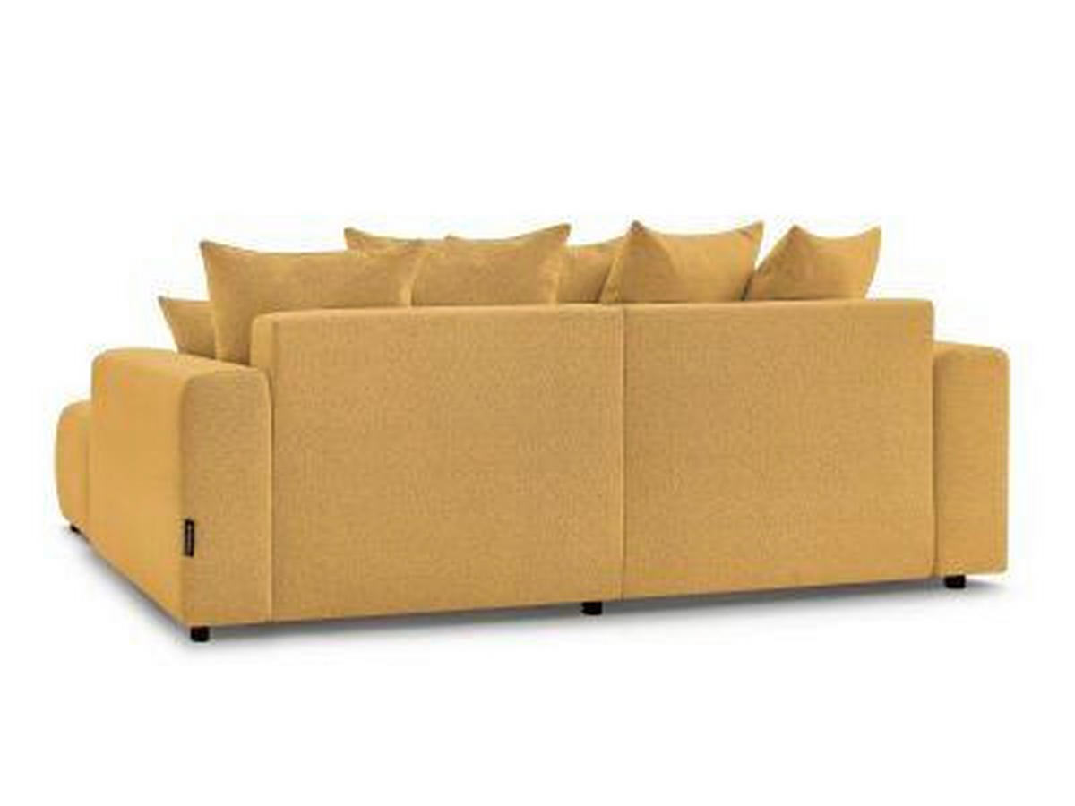 ECKSOFA Ottomane rechts  ATILLA Gelb Flachgewebe  - Gelb/Schwarz, MODERN, Kunststoff/Textil (244/149cm)