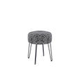 HOCKER in Metall, Textil Schwarz, Weiß  - Schwarz/Weiß, KONVENTIONELL, Textil/Metall (43/45/43cm) - Xora