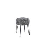 HOCKER in Metall, Textil Schwarz, Weiß  - Schwarz/Weiß, KONVENTIONELL, Textil/Metall (43/45/43cm) - Xora