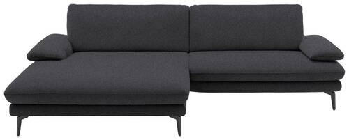 ECKSOFA Anthrazit Webstoff  - Anthrazit/Schwarz, Design, Textil/Metall (184/284cm) - Dieter Knoll