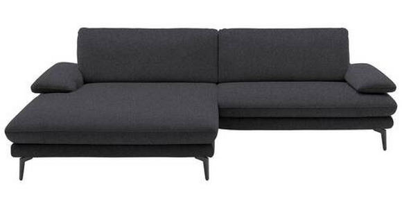 ECKSOFA Anthrazit Webstoff  - Anthrazit/Schwarz, Design, Textil/Metall (184/284cm) - Dieter Knoll