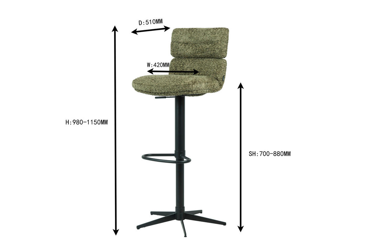 BARPALL i grön, svart  - grön/svart, Design, metall/textil (42/99-117/50cm) - Dieter Knoll