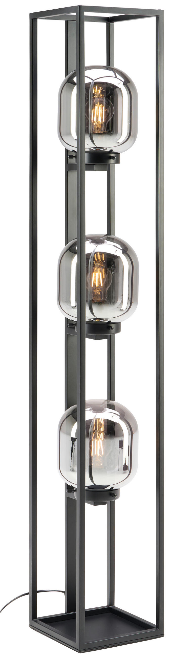 STEHLEUCHTE - Schwarz, Design, Glas/Metall (20/130cm) - Fischer & Honsel