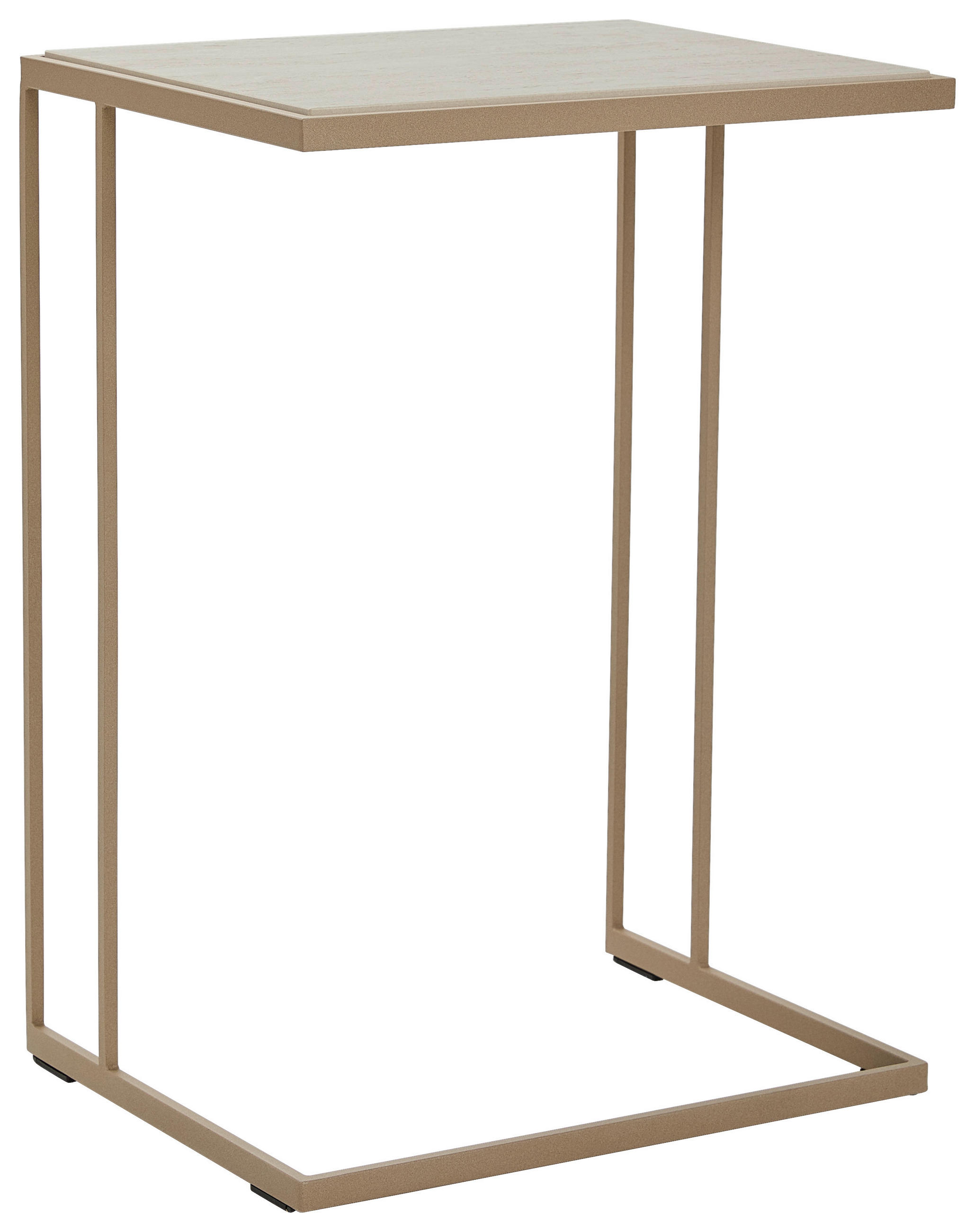 COUCHTISCH 47/38/68 cm Creme, Beige  - Hellbraun/Beige, Design, Stein/Metall (47/38/68cm) - Johann Jakob