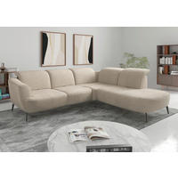ECKSOFA in Chenille Sandfarben  300/267 cm  - Sandfarben/Schwarz, KONVENTIONELL, Textil/Metall (300/267cm) - Sit & More