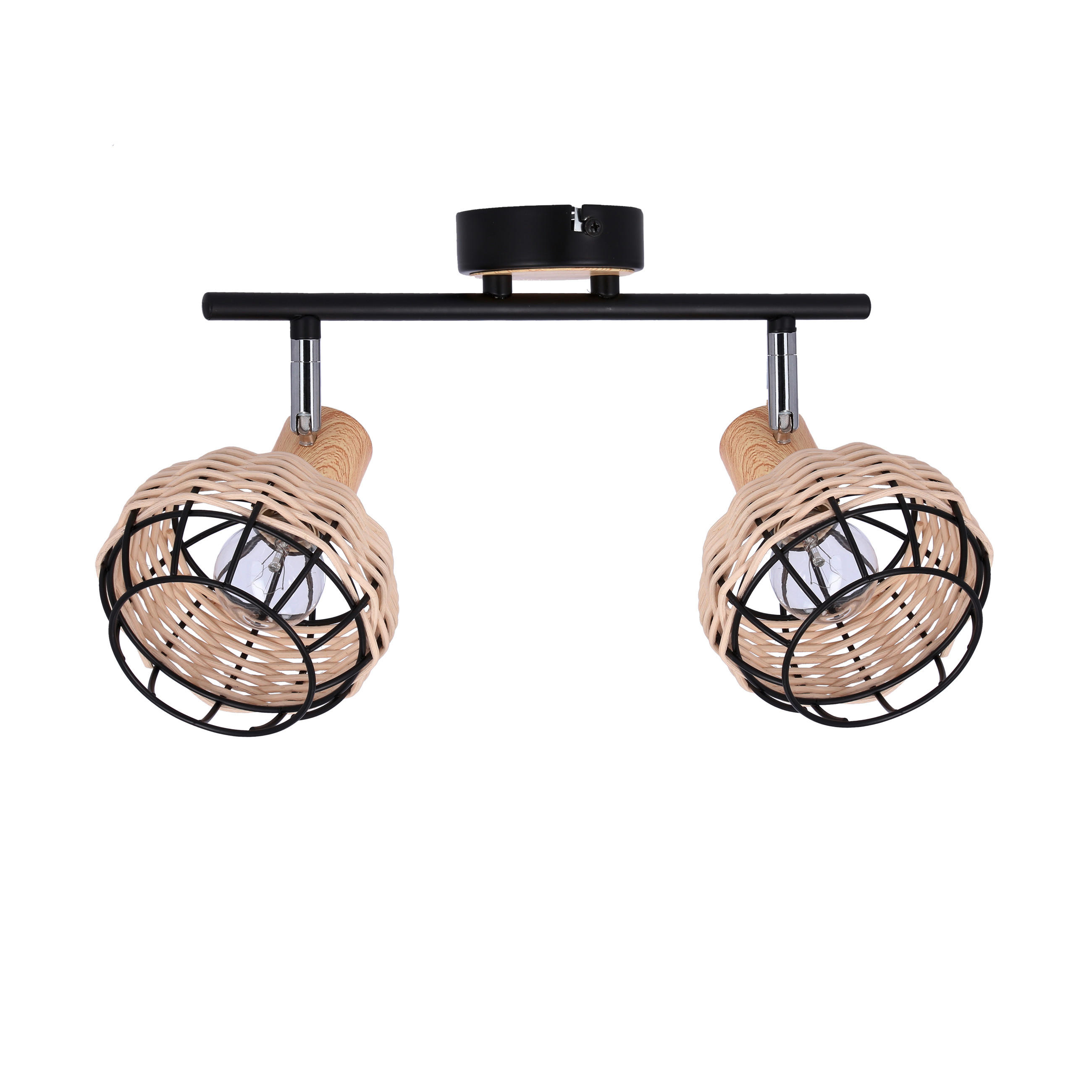 SPOTLIGHT Tajga 44/12/18 cm   - svart, Natur, metall/trä (44/12/18cm)