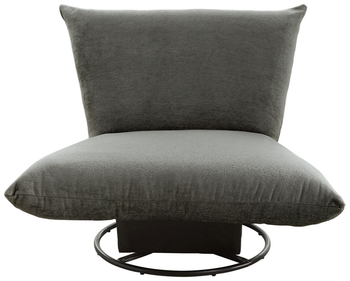 RELAXSESSEL Bouclé    - Anthrazit/Schwarz, Design, Textil/Metall (100/78/96cm) - Livetastic