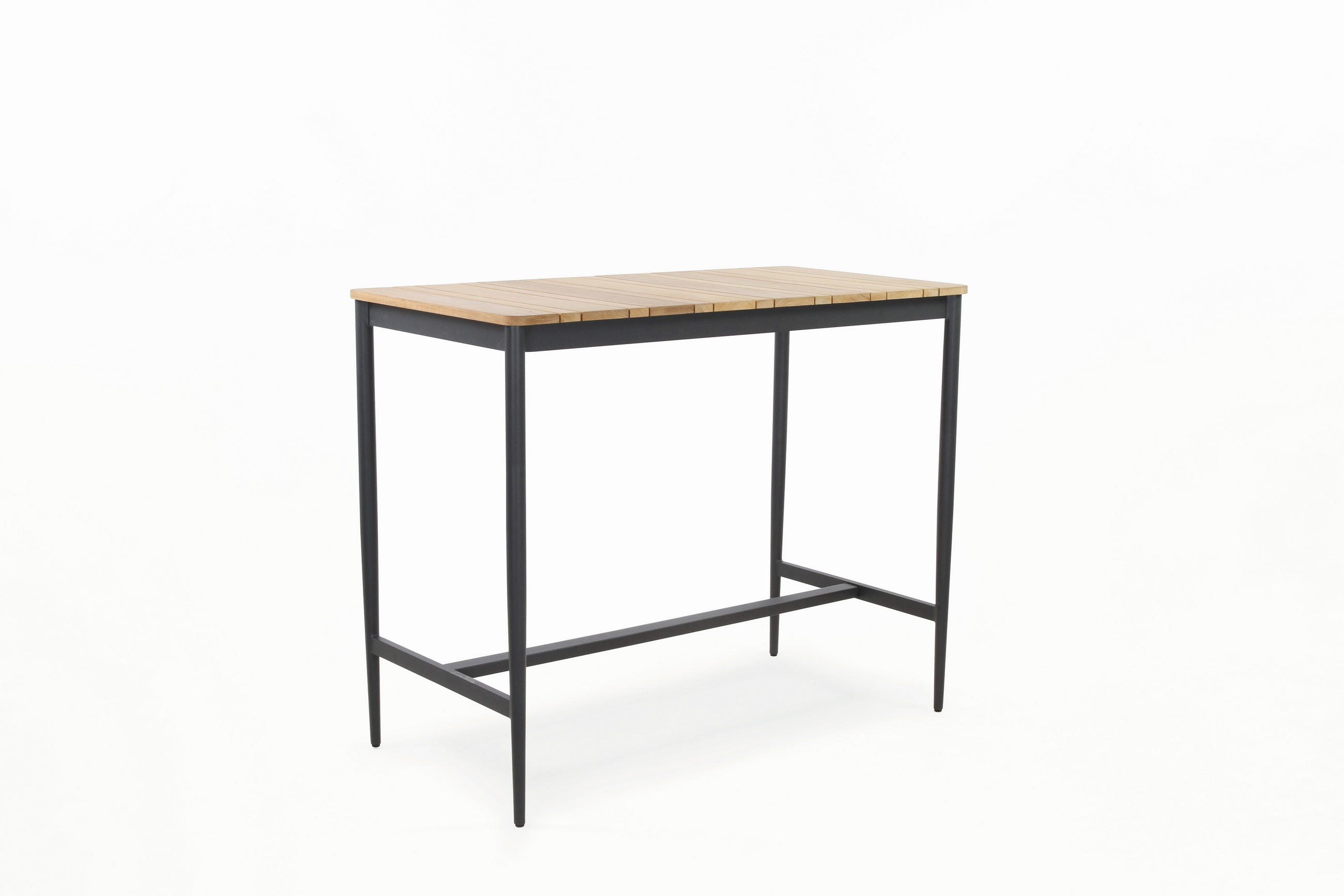 GARTEN-BARTISCH in Holz, Metall 135/70/110,5 cm   - Anthrazit/Teakfarben, Design, Holz/Metall (135/70/110,5cm)