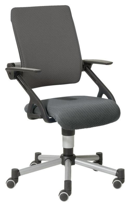 JUGENDDREHSTUHL Netzbespannung Grau, Silberfarben  - Silberfarben/Grau, Basics, Kunststoff/Textil (42/97/31-42cm) - Paidi