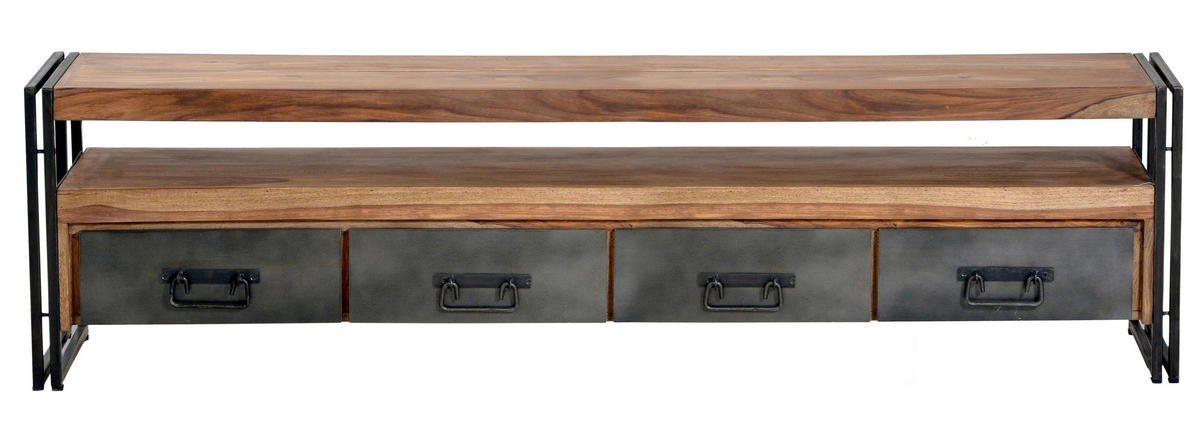 LOWBOARD  200/55/40 cm 4 Schublade(n)  - Schwarz/Naturfarben, Design, Holz/Metall (200/55/40cm) - MID.YOU