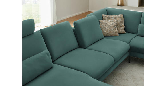 WOHNLANDSCHAFT  in Chenille, Flachgewebe Opal  - Opal/Schwarz, Design, Textil/Metall (180/344/208cm) - Dieter Knoll