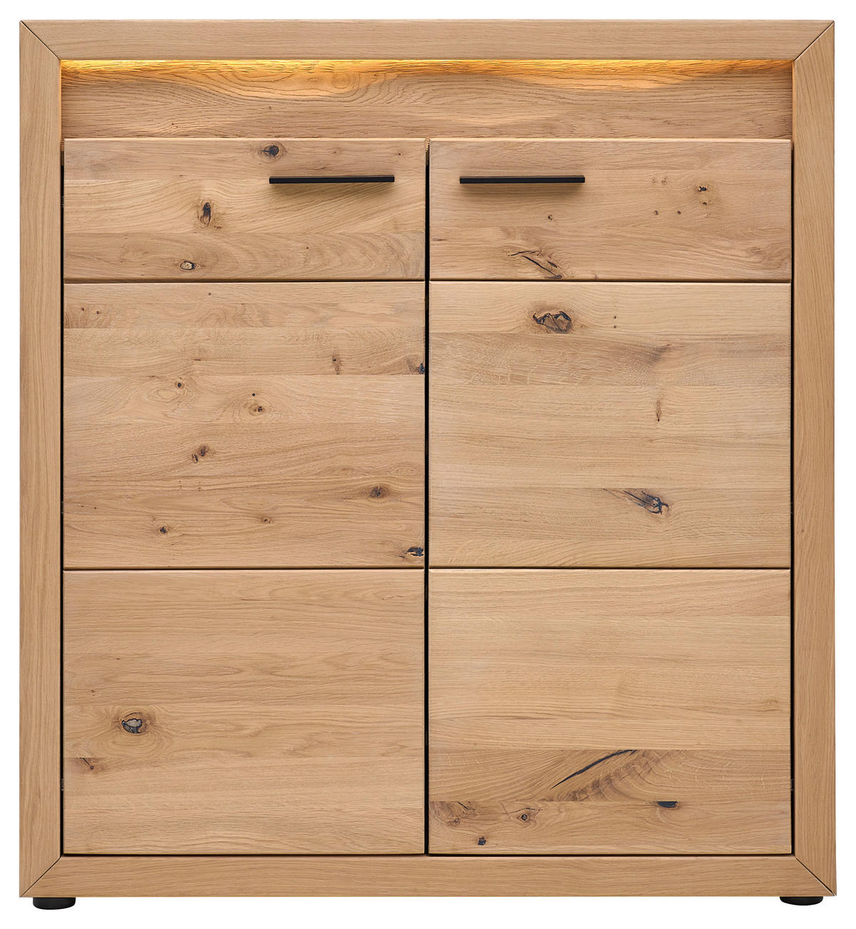 SCHUHSCHRANK 99,6/110,5/40 cm  - Eichefarben/Schwarz, KONVENTIONELL, Holz/Metall (99,6/110,5/40cm) - Linea Natura