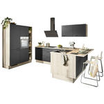 ECKKÜCHE XO 21  in Graphitfarben, Tannenholzfarben  - Tannenholzfarben/Schwarz, Design, Holzwerkstoff/Metall (150/280/121,6cm) - Xora
