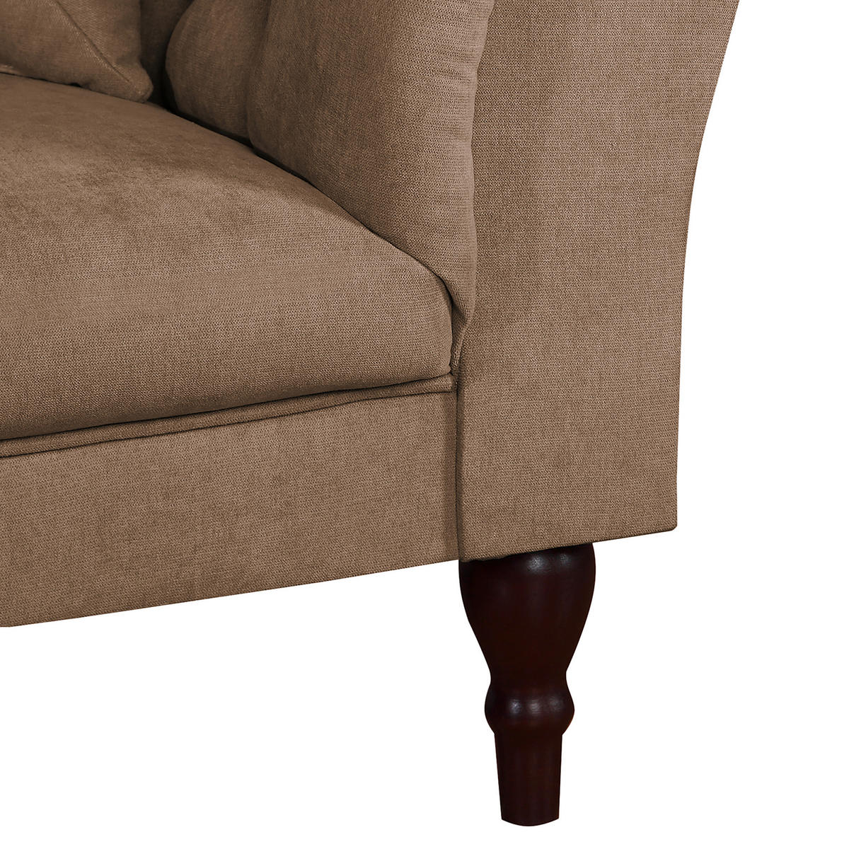 3-SITZER-SOFA Mikrofaser Cappuccino  - Braun/Cappuccino, Design, Holz/Textil (232/79/97cm) - Livetastic