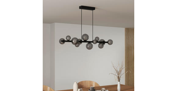 LED-HÄNGELEUCHTE Regulus 95/27/150 cm  - Schwarzbraun, Design, Glas/Metall (95/27/150cm) - Dieter Knoll