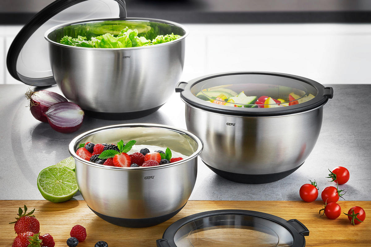 SCHÜSSEL MUOVO 16 cm   - Edelstahlfarben/Transparent, Design, Kunststoff/Metall (16cm) - Gefu