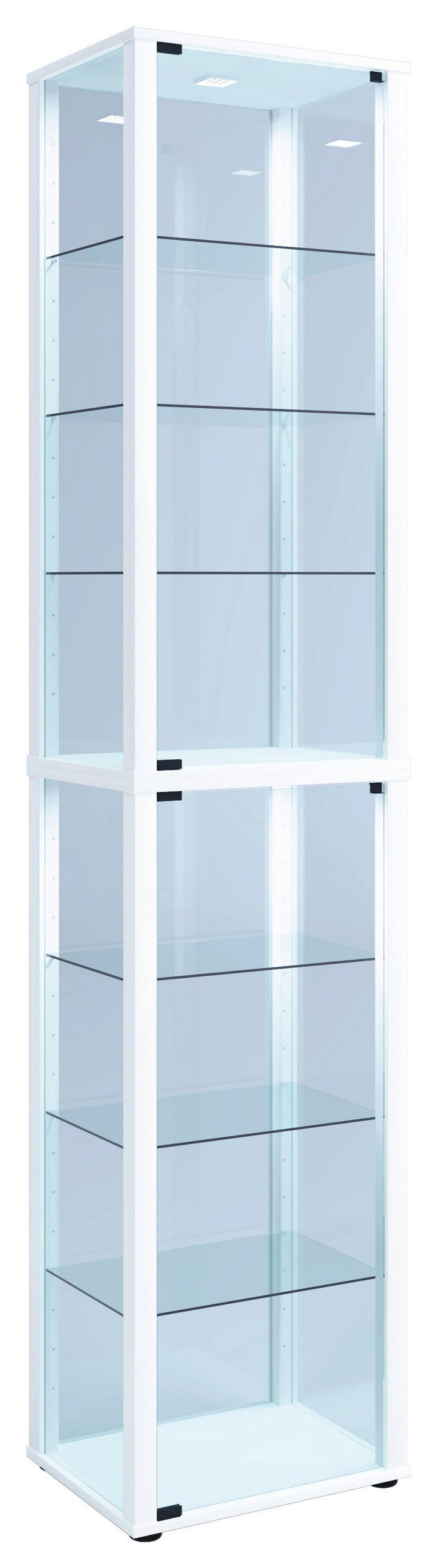 VITRINSKÅP  i vit  - vit/svart, Modern, trämaterial/glas (50/227/38cm) - MID.YOU
