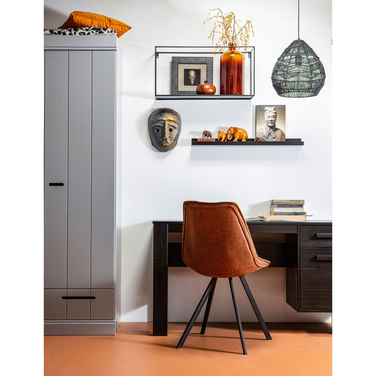 DREHTÜRENSCHRANK  in Grau  - Grau, Design, Holz (94/195/53cm) - Livetastic