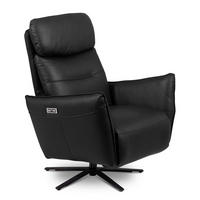 RELAXSESSEL in Leder Schwarz  - Schwarz, Design, Leder/Metall (77/107/88cm) - Livetastic
