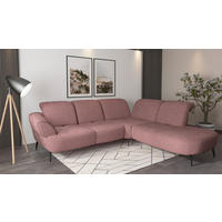 ECKSOFA in Chenille Aubergine  302/270 cm  - Aubergine/Schwarz, MODERN, Textil/Metall (302/270cm) - Sit & More