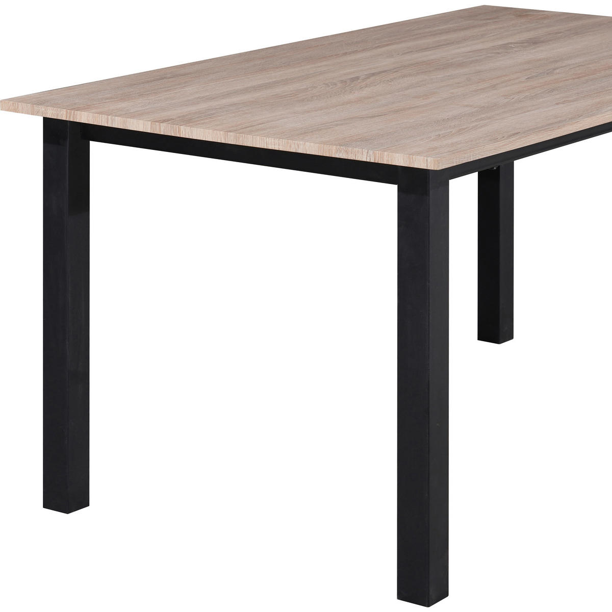 ESSTISCH 120/80/76 cm Nachbildung  Metall, Holzwerkstoff gastro- und objekttauglich rechteckig Eichefarben  - Eichefarben/Schwarz, MODERN, Holzwerkstoff/Metall (120/80/76cm) - MID.YOU