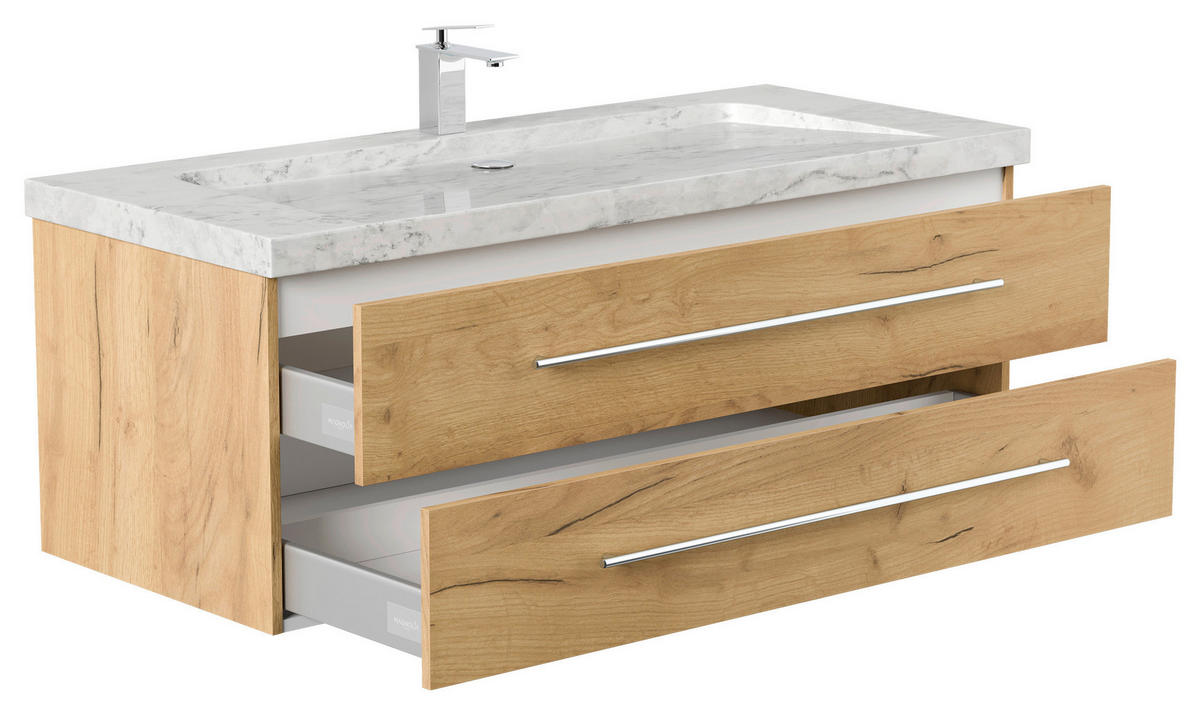 WASCHTISCHKOMBI 130 cm  - Eichefarben, Basics, Holzwerkstoff/Stein (130cm) - MID.YOU