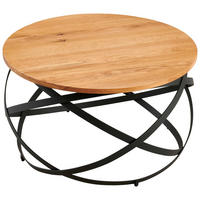 KONFERENČNÍ STOLEK, přírodní barvy, černá, dřevo, kov, 70/40/70 cm - černá/přírodní barvy, Design, kov/dřevo (70/40/70cm) - Livetastic