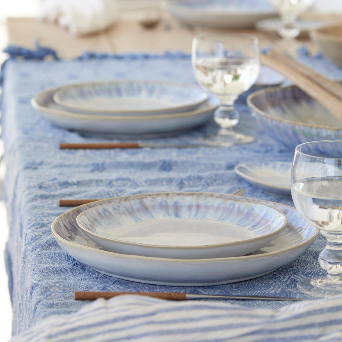 KAFFEEBECHERSET BRISA 6-teilig  - Blau/Weiß Hochglanz, Basics, Keramik (0,44l) - Costa Nova